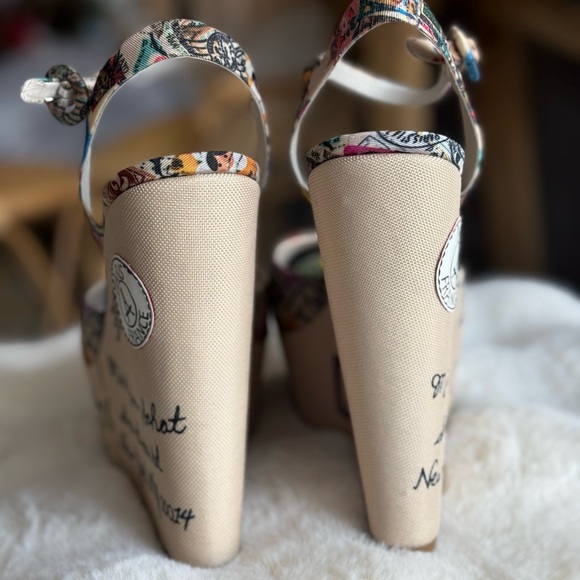 SOLD Alice & Olivia wedges unique sandals ankle strap shoes - Picture 12 of 14